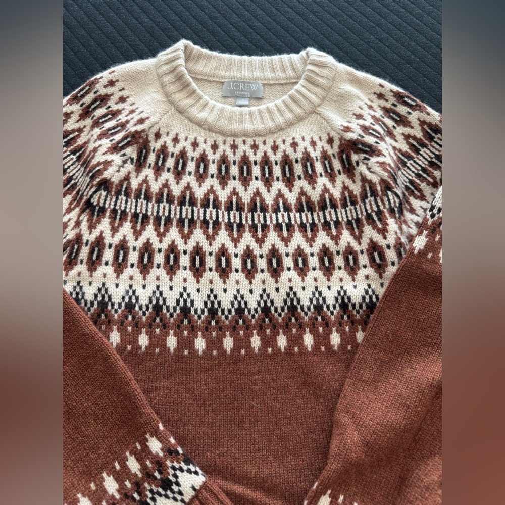 J Crew Fair Isle 100% cashmere sweater size small